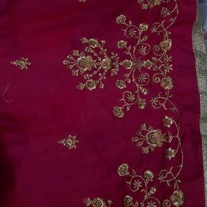 Mazenta Color Chinon Dupatta