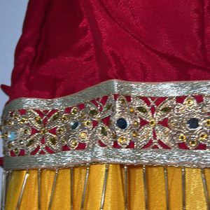 Yellow Lehenga With Beautiful Red Blouse