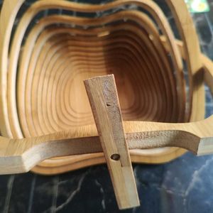 Wooden Modern Handcrafted Foldable Basket