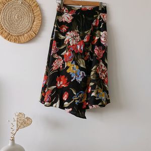 Zara Floral Midi Skirt