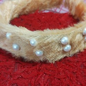 Bunny Rubber Band With Pearl Hairband Totally New