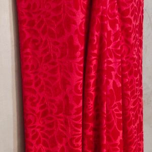 Velvet Shaneel Tomato Red Fabric