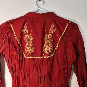 Dark Red Kurta