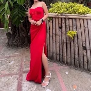 Red Slit Dress