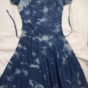 Tie Dye Denim Print Dress