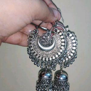 2 Pair Oxidised Jhumka