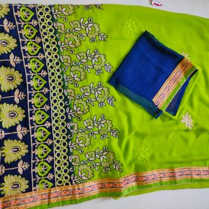 Embroidery Saree☘️