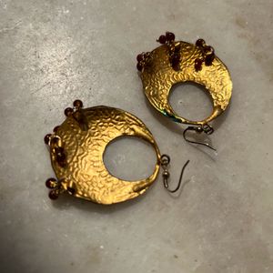 Set Of 2- Long Round Earrings