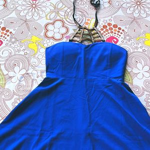 Blue Golden Off shoulder Dress