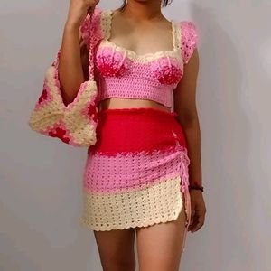 Beautiful Crochet Dress With Matching Bag