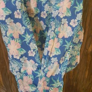 Blue Floral Cotton Shirt Perfect For Summers