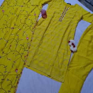 Pakistani Duppta Kurta Set Yellow 🧡