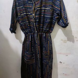 Navi Blue Midi Dress