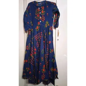 Blue Floral Printed Kurti.