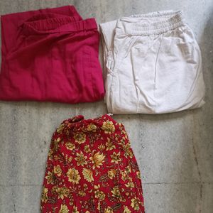 Combo Of 2 Ladies Cotton Pant And 1 Salwar