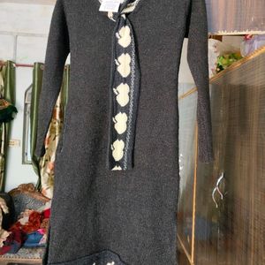 Dark Black Wool Tie Pattern New Kurti With Tag