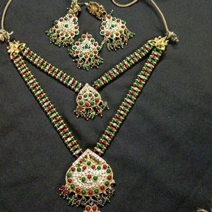 Necklace With Earrings And Ticka Set