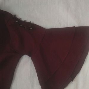 Maroon Korean Crop Top