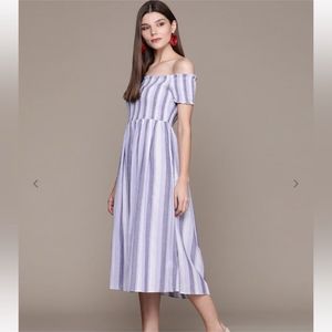 LABEL RITU KUMAROff-Shoulder Smocked A-line Dress