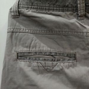 Grey Solid Bermuda Shorts For Boys