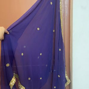 Beautiful Embellished Purple Dupatta