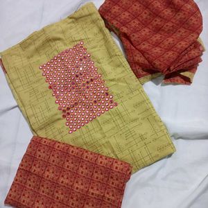 Mirror Work 3 Pc Unstitched Churidar Material