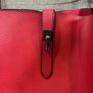 Red Tote Hand Bag