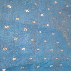 Sky Blue Pure Pattu Saree With Pur Zari