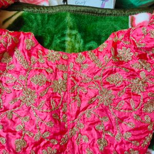 Pink Full Sleeves Embroidered Blouse