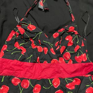 Vintage Halter Neck Cherry 🍒print Dress