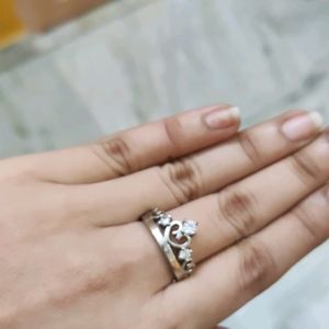 Premium Silver Plated Women's Crown Ring