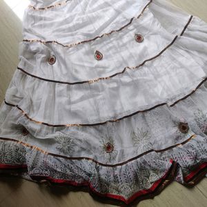 White Anarkhali With Dupatta For Women