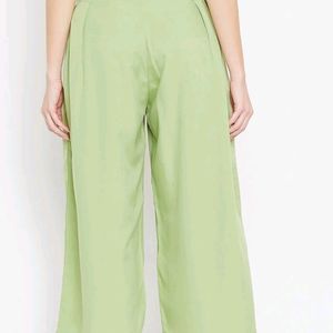 Olive Green Relaxed Fit Parallel Trousers