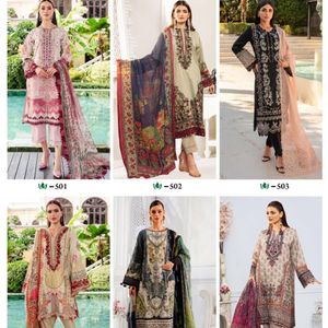 SET OF 6 Pakistani Suit With Cotton Dupatta