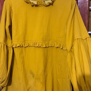 Mustard Color Mini Dress