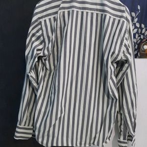 Grey Stripes Linen Shirt