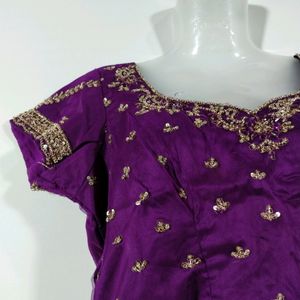 Purple Embroidery Printed Lehanga Choli (Women)