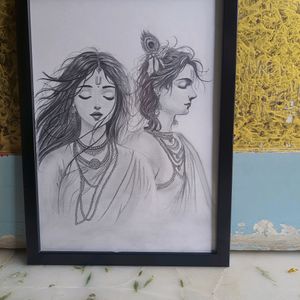 radhe krishna beautiful sketch