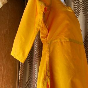 Mustard Yellow Taffeta Silk Kurta Pant Set