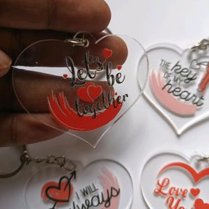 Heartshape Keychains Pack Of 4