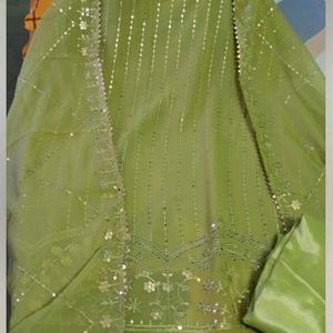 New Lemon Green Colour Heavy Embroidered Kurta Set