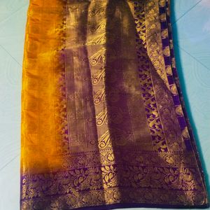 Multi colour pure Banaras silk saree