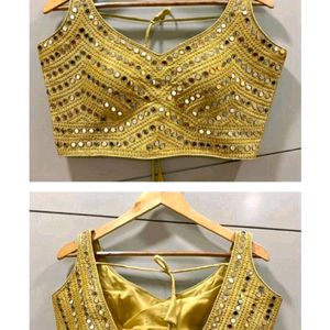 Golden Mirror Work Blouse