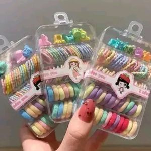 Colourful Rubberbands With Claw Clips|COMBO PACK