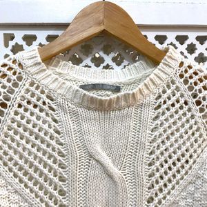 Imported Crochet White Top By Rubbish