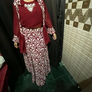 Maroon Boutique Customised 3 Piece Lehenga Set