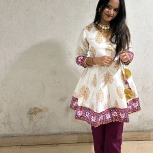 V Neck Ethnic Set