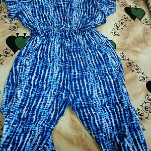 Multicolored Jaipuri Print Jumpsuit In XL Size