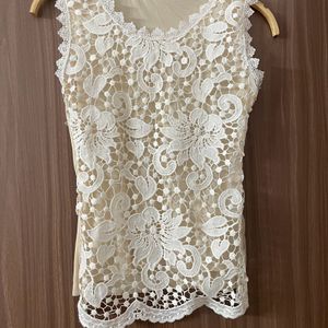 Mesh Lace Top And Shorts Set