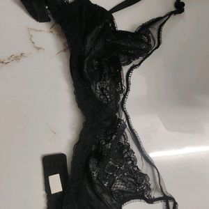 Black NET Bra And Panty